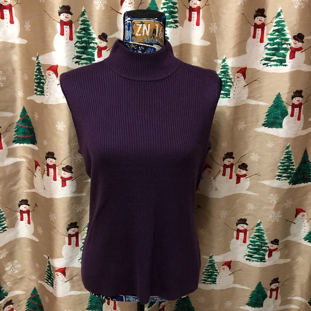 Croft and Barrow Mock Neck Sweater Ribbed Petite L